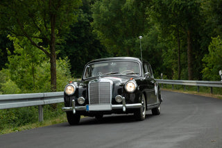 Mercedes W120 Ponton classic black saloon car front photo