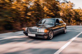 Mercedes W201 190E classic grey saloon car motion blur photo