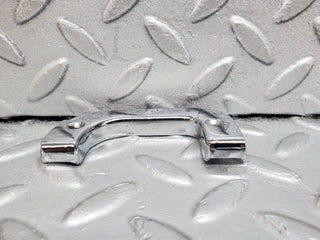 W123 Coupe left interior chrome door latch trim used OEM