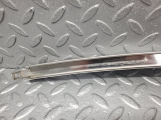 W116 rear left door chrome window channel used OEM