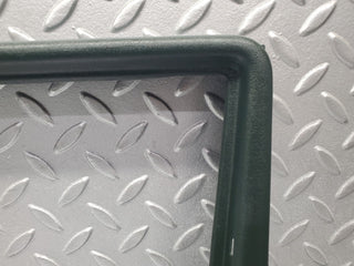 W126 front right inner window frame cover green used OEM