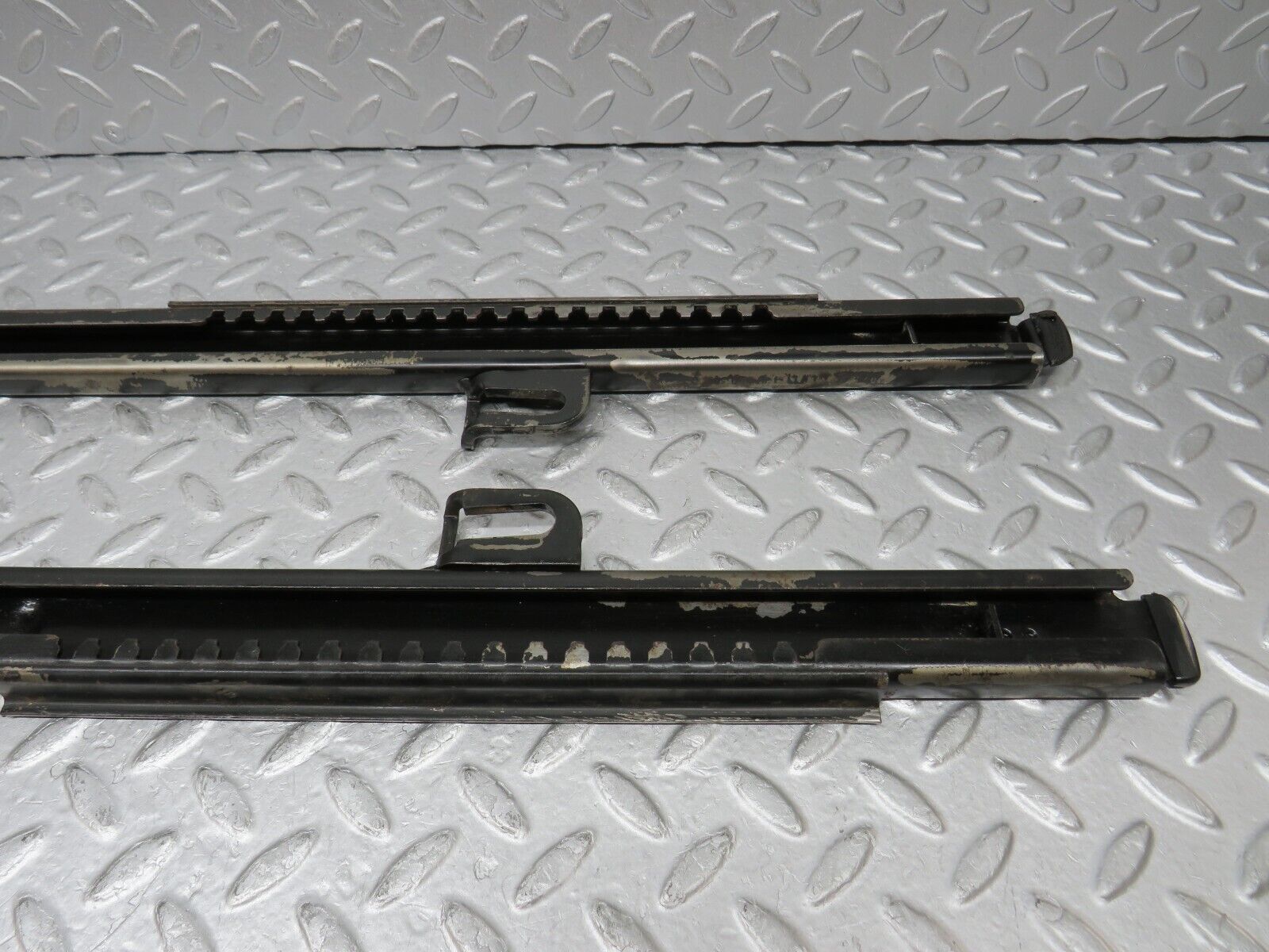 35627 Mercedes-Benz R107 280SL Front Seat Rail Pair 1079104127 1079104327