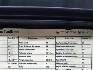 W202 fuse box used OEM