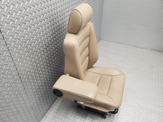 W124 Cabriolet front left passenger seat leather beige used OEM
