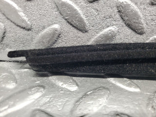 W140 front left door window trim used OEM