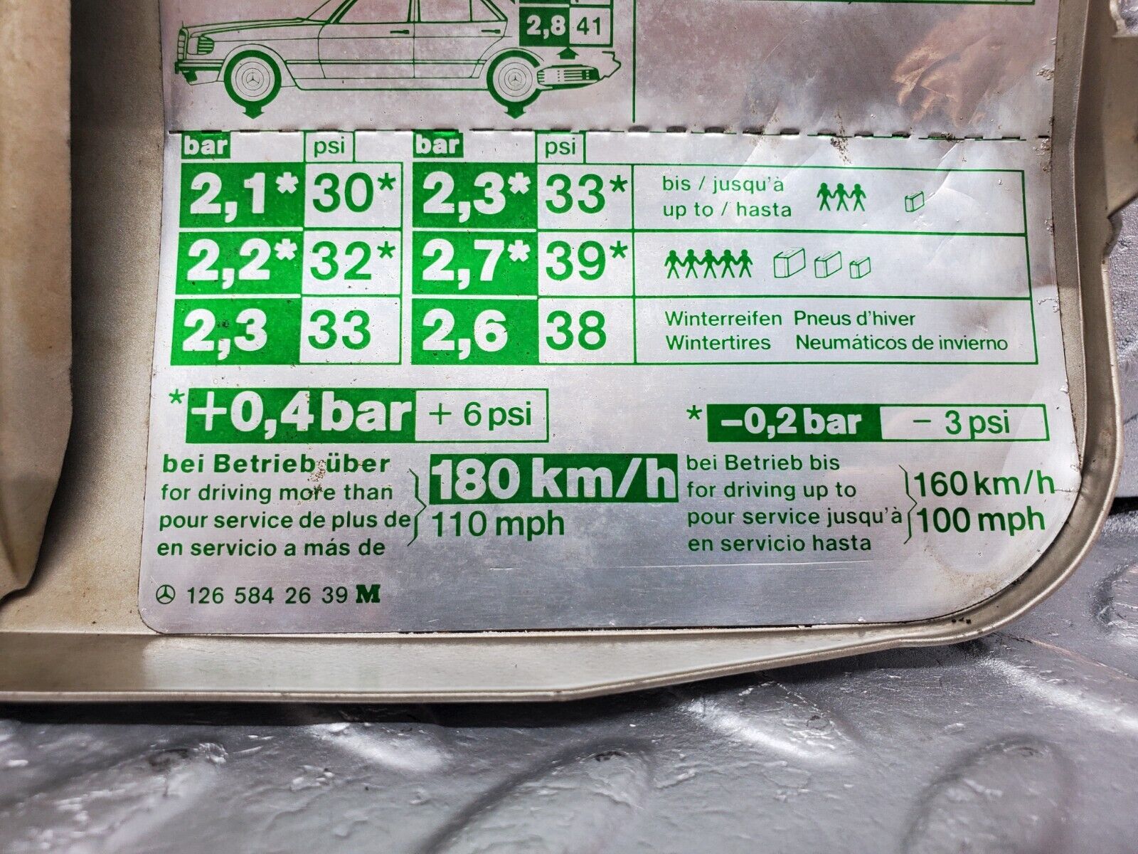 45785 Mercedes-Benz W126 420SE Fuel Tank Flap Cap 1265842639