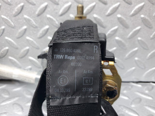 45863 Mercedes-Benz W126 420SE Front Right Seat Belt With Buckle 1268604086 1268680011 1268604096