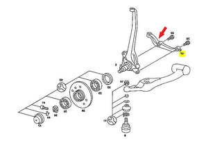 S123 Wagon steering arm right used OEM