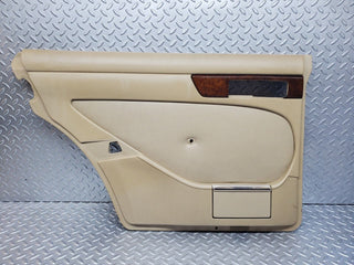 W126 rear left door card beige used OEM