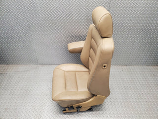 W124 Cabriolet front left passenger seat leather beige used OEM