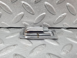 W123 Coupe door lock handle surround chrome used OEM