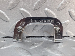 W123 interior chrome door latch trim right used OEM