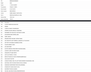 42001 Mercedes-Benz W202 C200 Air Duct 2028300144