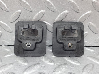 R129 SL roof lock cover trim pair used OEM