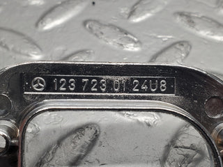 W123 interior chrome door latch trim left used OEM