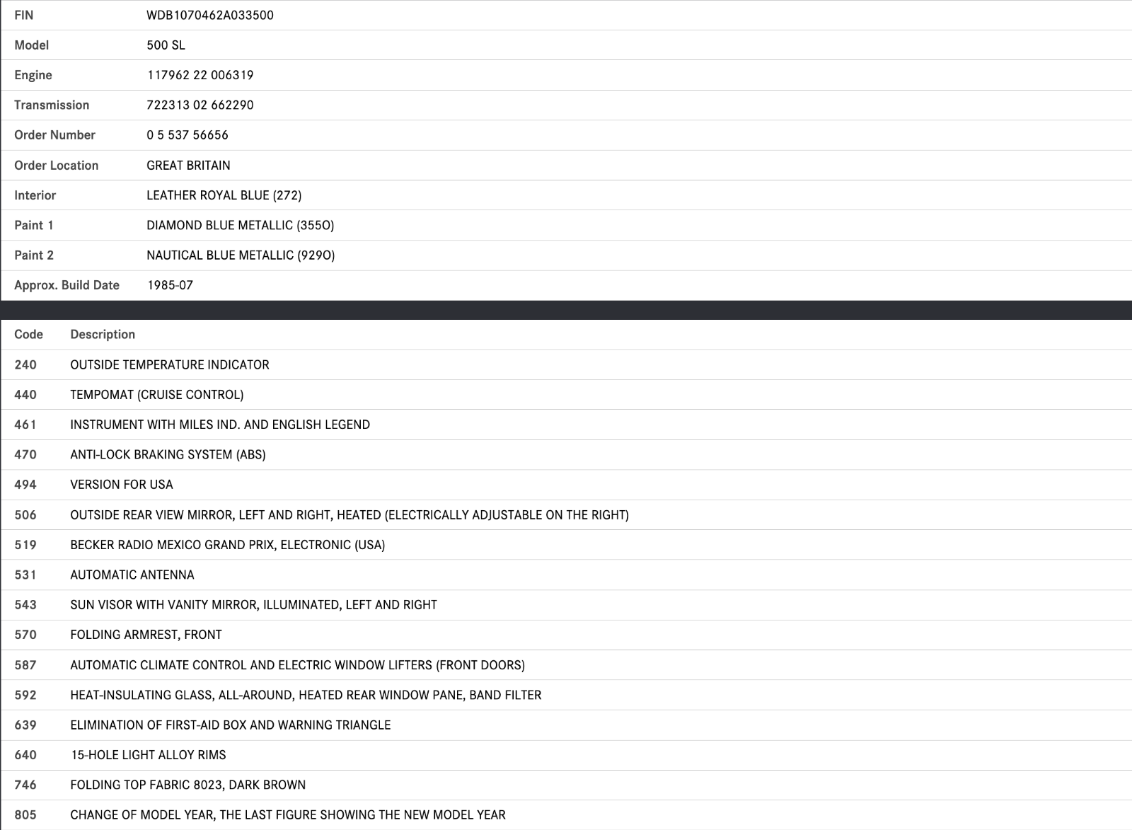 39155 Mercedes-Benz R107 500SL Trunk Chrome Handle Right Side