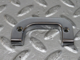 W123 left interior door chrome latch trim used OEM