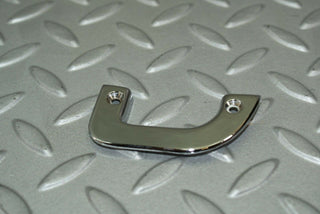 W115 left interior chrome door latch trim used OEM