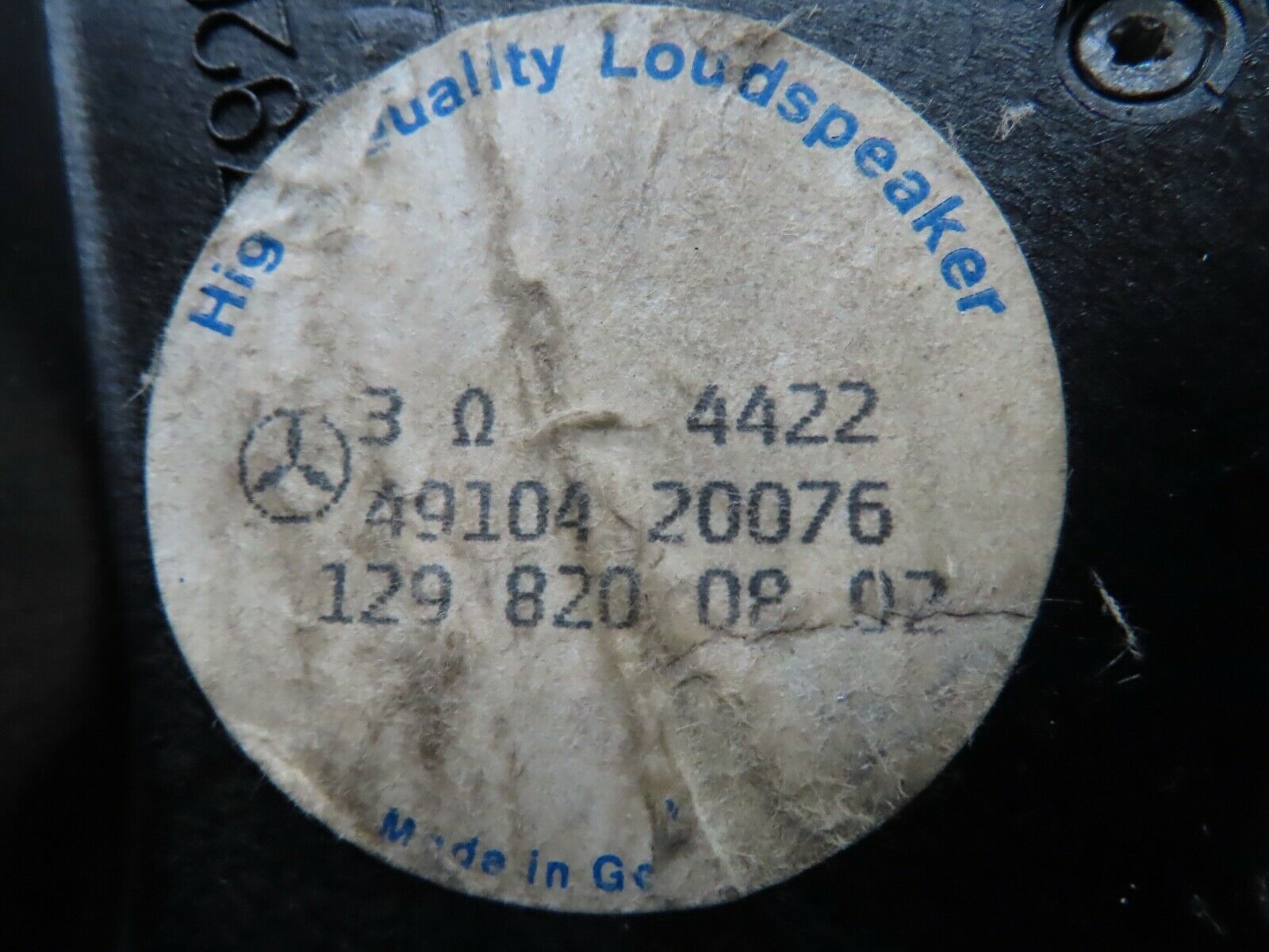 19868 Mercedes-Benz R129 300SL Coupe Right Door Speaker One Only 1298200802