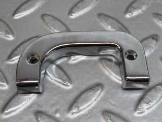 W123 left interior chrome door latch trim used OEM