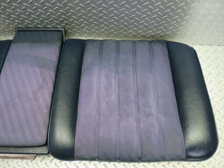 W123 Coupe rear seat bottom blue half leather used OEM