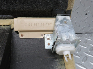 R129 SL rear storage carpet panel beige used OEM