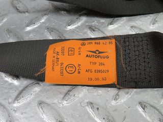 39057 Mercedes-Benz W201 190E 2.6L Rear Seat Belt Set With Buckles L & R 2018604285 2018605685 2018606069