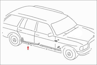 W123 cable cover rear right used OEM