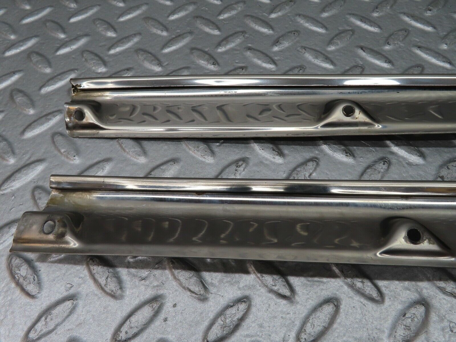 20067 Mercedes-Benz R129 300SL Coupe Folding Top Rail Chrome Trim Cover Pair