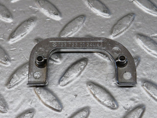 W123 left interior door chrome latch trim used OEM