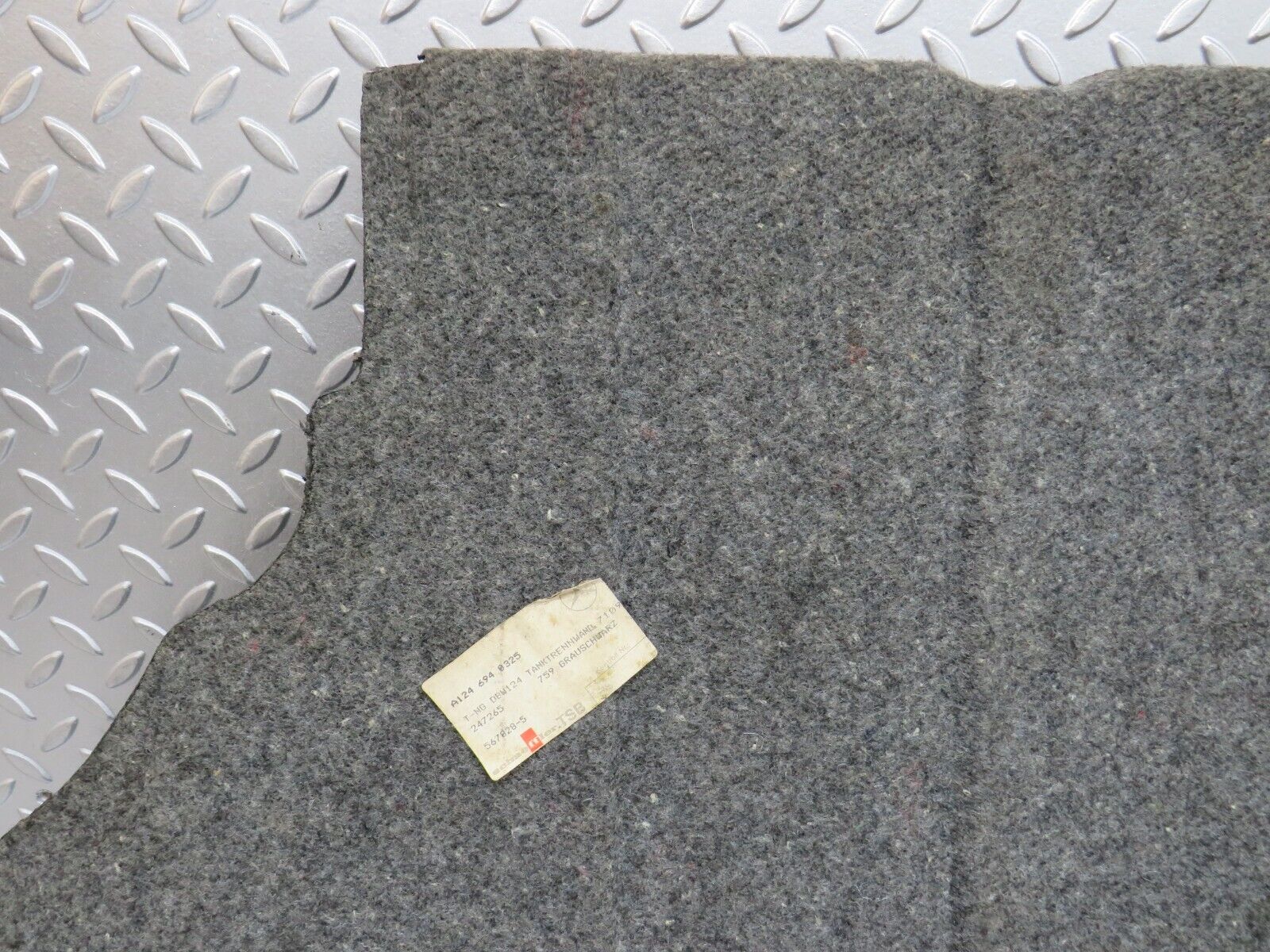 34064 Mercedes-Benz W124 260E Fuel Tank Cover Plate Carpet 1246940325