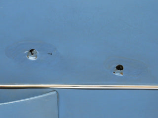 W108 front right door card blue used OEM