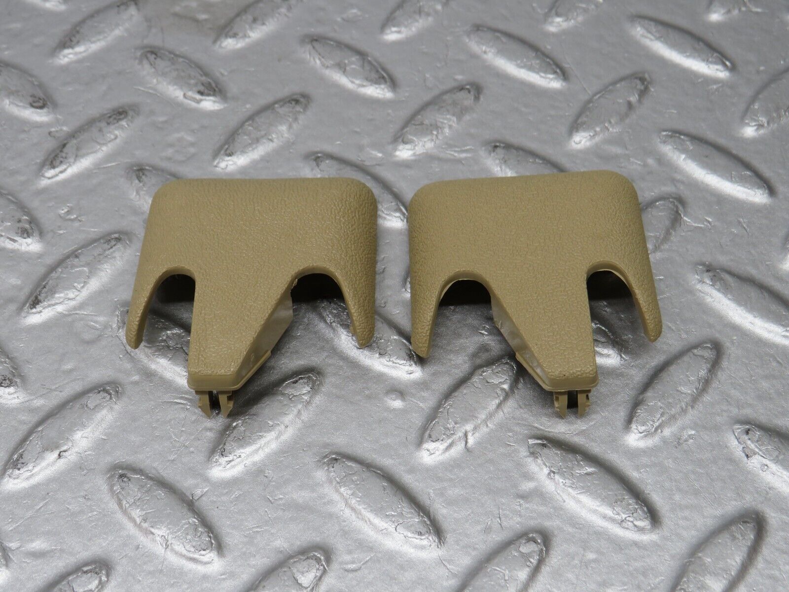 36717 Mercedes-Benz W201 190E 2.0L Front Seat Rail Trim Cover Pair Beige 1246842118 1246842218