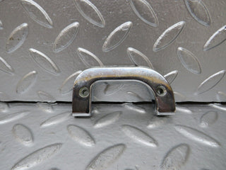 W123 right interior chrome door latch trim used OEM