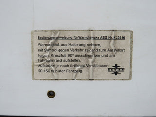 38896 Mercedes-Benz W201 190E 2.6L Warning Triangle