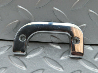 W123 left interior chrome door latch trim used OEM