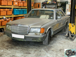 6071 Mercedes-Benz W126 380SE Left Interior Chrome Door Latch Trim 1237230124