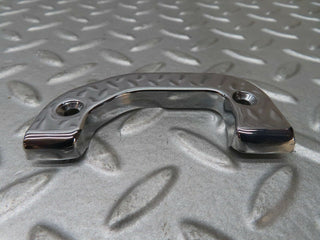 W116 left door interior chrome latch trim used OEM