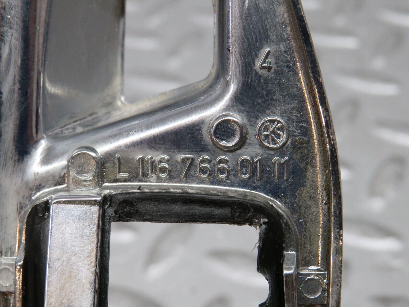 27971 Mercedes-Benz W123 280E Chrome Frame For Door Opener  Left 1167660111