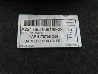 W221 boot upper carpet panel used OEM