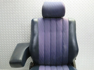 W123 Coupe front left seat blue half leather used OEM