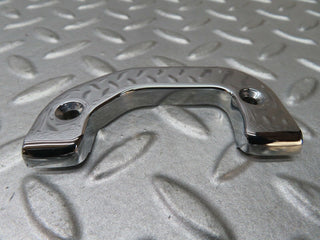 W116 left door interior chrome latch trim used OEM