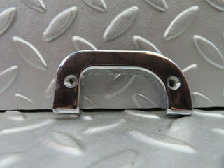W126 right interior chrome door latch trim used OEM