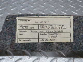 34208 Mercedes-Benz W124 260E Rear Centre Seat Belt Carpet 1248600097