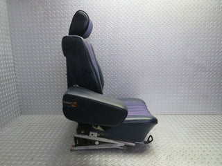 W123 Coupe front left seat blue half leather used OEM
