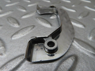 W116 left door interior chrome latch trim used OEM