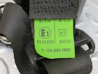 36319 Mercedes-Benz W126 420SE Rear Seat Belt Set & Buckles 1268601886 1248601169 1248601396