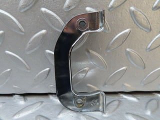 W116 left door interior chrome latch trim used OEM