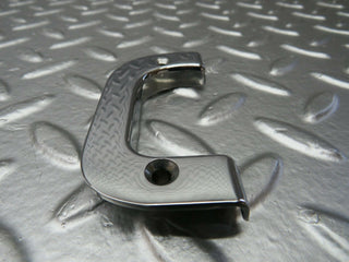 W123 right interior chrome door latch trim used OEM