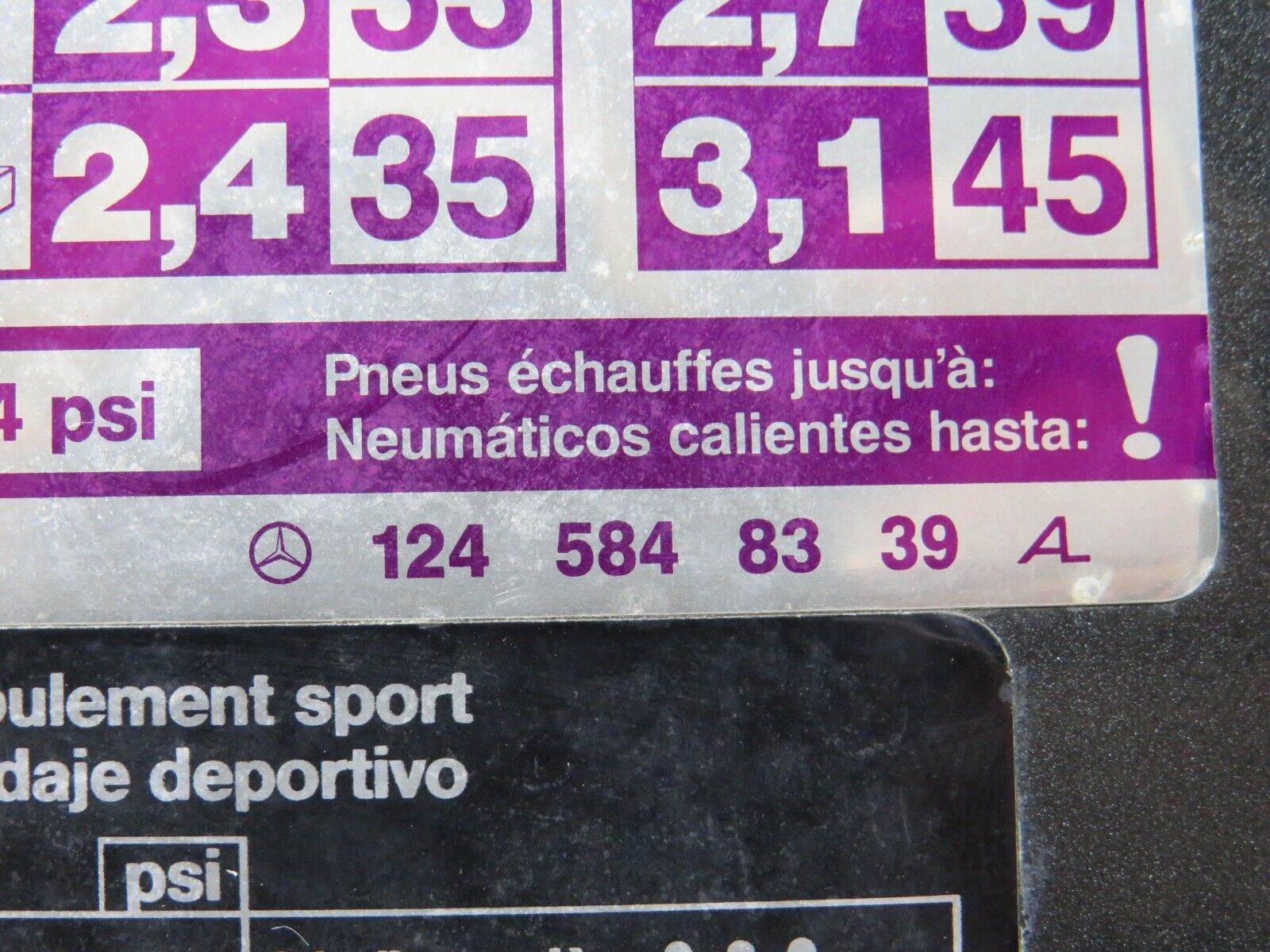 37842 Mercedes-Benz A124 320E Cabriolet Fuel Tank Flap Cap 1245848339